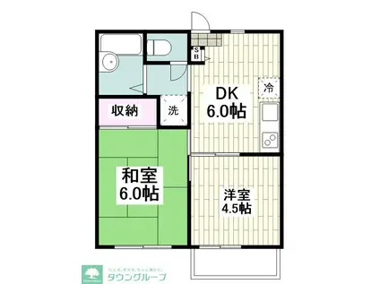 サンホーム辻堂東海岸(2DK/2階)の間取り写真