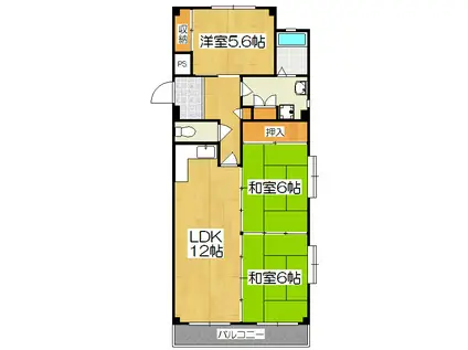 アーバンウィステリア(3LDK/2階)の間取り写真