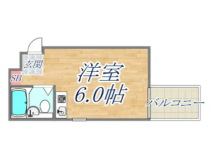 ダイドーメゾン西宮北口Ⅱ(ワンルーム/2階)の間取り写真