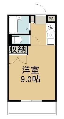 エスポワール中庄(1K/2階)の間取り写真