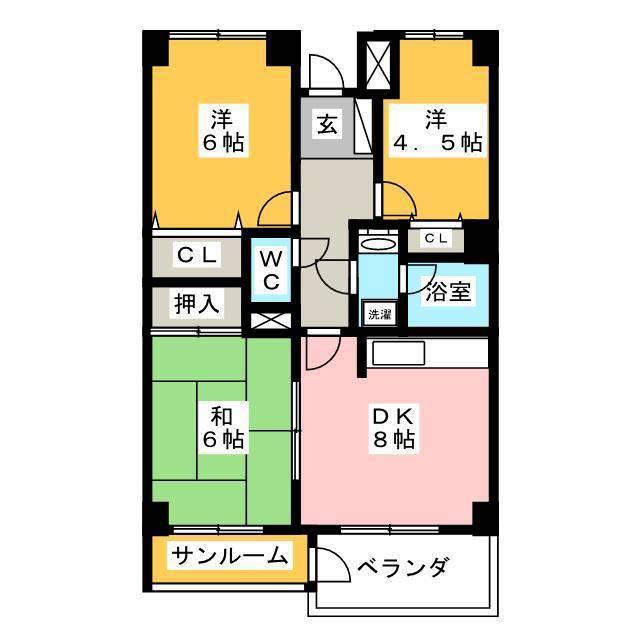 C&Cハイツ海老名(3DK/5階)の間取り写真