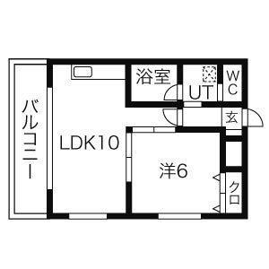 R-COURT泉(1LDK/3階)の間取り写真