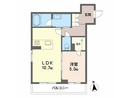 ヴェルメゾン須屋(1LDK/2階)の間取り写真