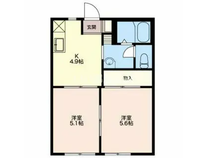 桜通 F(2K/1階)の間取り写真