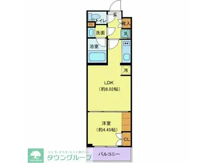 オープンブルーム渋谷本町(1LDK/2階)の間取り写真