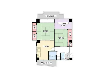 RUEFU5(2SDK/2階)の間取り写真