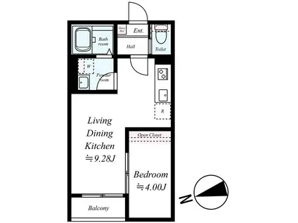 GRADUS大袋(1LDK/2階)の間取り写真