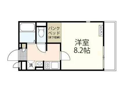 レオネクストファンシー(1K/2階)の間取り写真