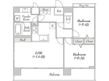 BLUROCK秋葉原 200(2LDK/12階)の間取り写真