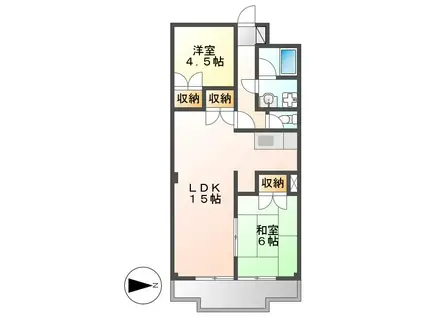 ラフォーレ中村(2LDK/3階)の間取り写真