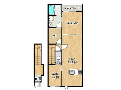 L-BLOOM東櫛原(2LDK/2階)の間取り写真