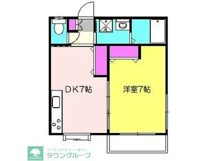 永井ハイツ(1DK/1階)の間取り写真