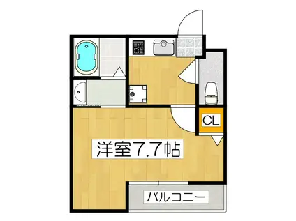 EN西ノ京二条(1K/2階)の間取り写真