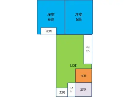 カリテプリ(2DK/3階)の間取り写真