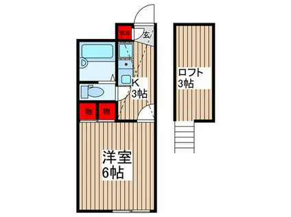 つくばエクスプレス 六町駅 徒歩16分 2階建 築17年(1K/1階)の間取り写真