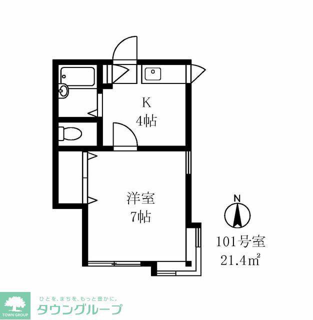 レジデンス自由が丘3(1K/1階)の間取り写真