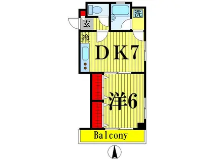 コスモファースト(1DK/3階)の間取り写真