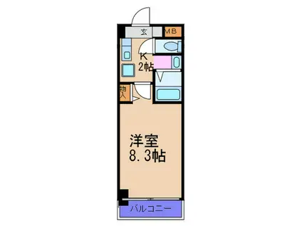 ユニバーサル海老江(1K/6階)の間取り写真