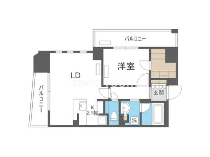 パークアクシス梅田(1LDK/12階)の間取り写真