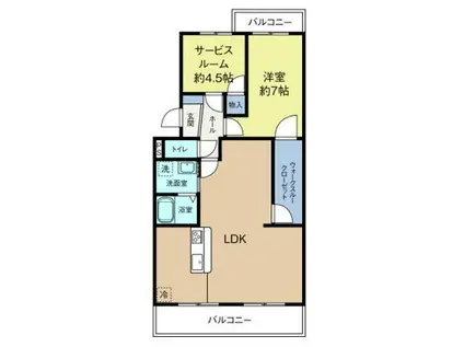 フローラ蜆塚III(2SLDK/3階)の間取り写真