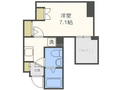 アドバンス心斎橋ラシュレ(1K/2階)の間取り写真