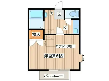 ハイツフレグランス(1K/2階)の間取り写真