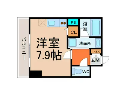 レジディア高岳(ワンルーム/4階)の間取り写真