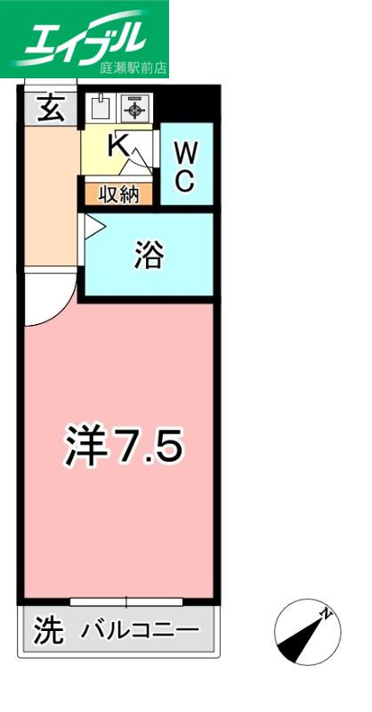 シティ倉敷 II(1K/1階)の間取り写真
