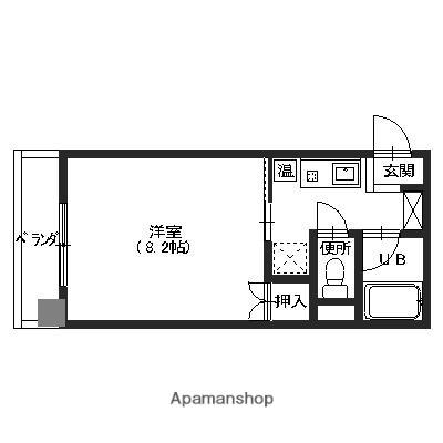 グラウィス(1K/4階)の間取り写真