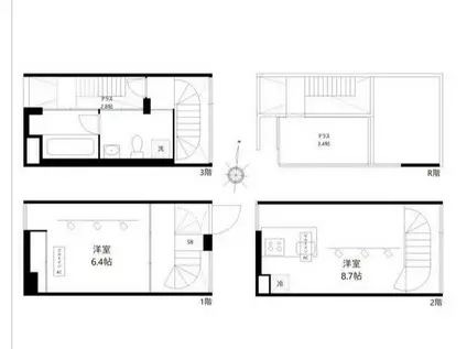 JR京浜東北線 鶴見駅 徒歩7分 3階建 築17年(1DK/1階)の間取り写真