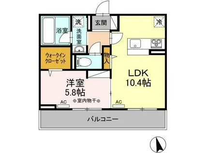 ラナンキュラス(1LDK/3階)の間取り写真