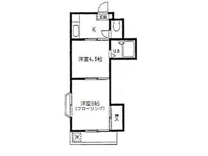 相模パークマンション(2K/1階)の間取り写真