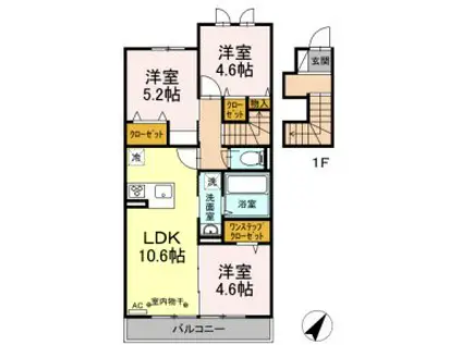 マタリキ(2LDK/2階)の間取り写真