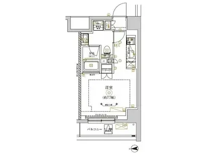 RELUXIA CITY 北新宿(ワンルーム/2階)の間取り写真