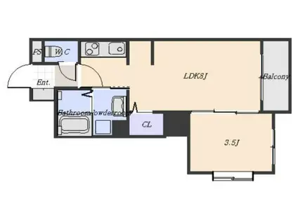 宇宿3丁目ビル(1LDK/2階)の間取り写真