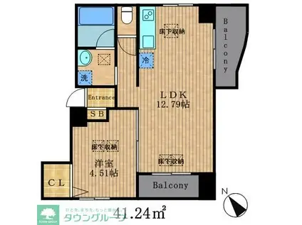 エム・トラペシオ(1LDK/5階)の間取り写真