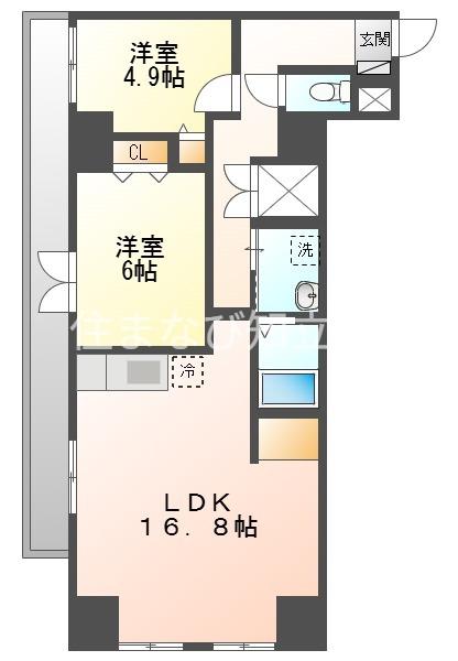 CASA VERDE(2LDK/11階)の間取り写真
