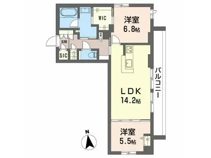 シャーメゾン加納神明(1LDK/3階)の間取り写真