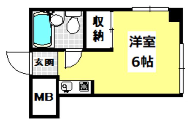 クレセル箕面(ワンルーム/1階)の間取り写真