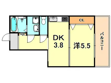 クィーンズハイツ名倉(1K/4階)の間取り写真