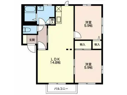 コスモス ハイツ(2LDK/1階)の間取り写真