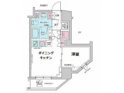 ステラメゾン三軒茶屋(1DK/10階)の間取り写真