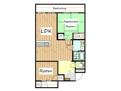 サニーパーク貝沢(2LDK/1階)の間取り写真