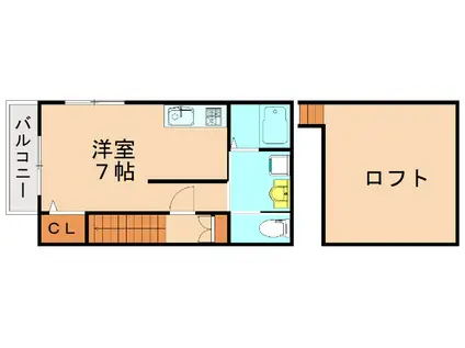 メゾンボヌジュルネ(ワンルーム/2階)の間取り写真