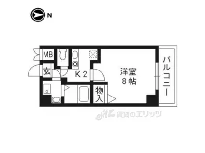 レーベンなぎの宮(1K/8階)の間取り写真