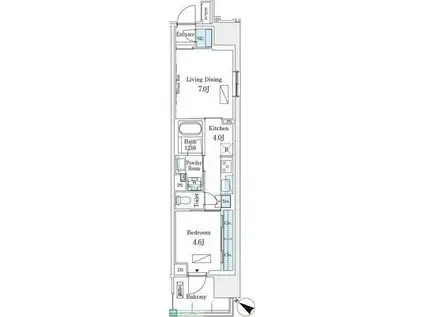 ロイヤルパークス有明(1LDK/3階)の間取り写真