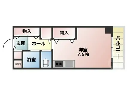 サンヒルズ(ワンルーム/1階)の間取り写真