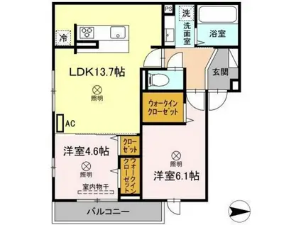 ファミールJ(2LDK/2階)の間取り写真