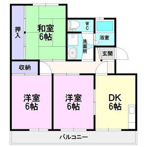 野村ハイツ(3DK/3階)の間取り写真