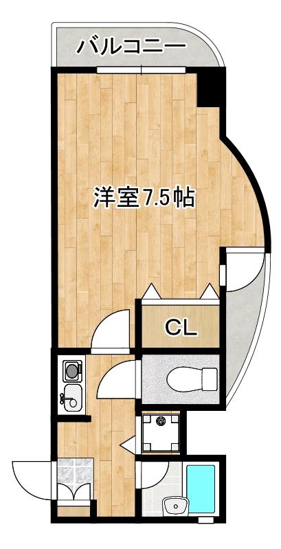 エルモ麻布(1K/2階)の間取り写真